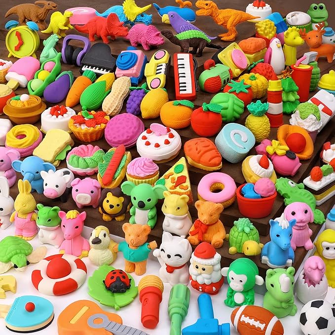 150 Pack Animal Erasers for Kids Puzzle Pencil Erasers 3D Mini Eraser Toys for Classroom Prizes Game Reward Easter Egg Fillers Goodie Bag Stocking Stuffers Treasure Box Party Favors for Kid Gifts-DeskLoop Office
