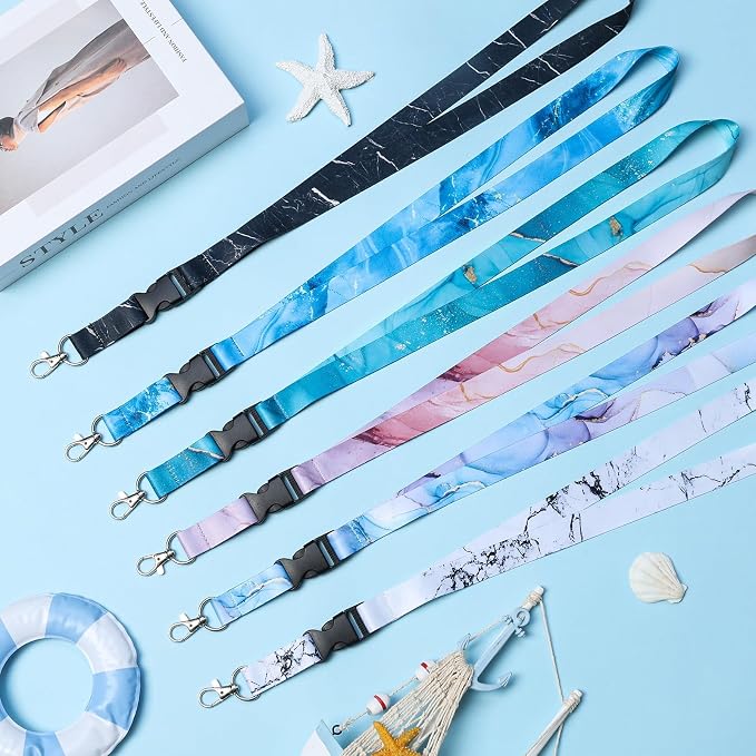 HONSIO 6 Pack Cruise Lanyard for Ship Cards Detachable Marble Lanyards - Image 7