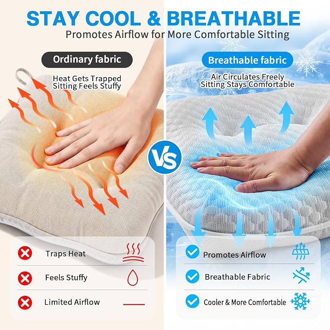 BETU Cooling Chair Cushions Set of 4, 3.5” Thick Seat Cushions, Breathable - Image 3