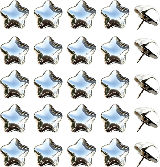 Silver Push Pins for Wall, Thumb Tacks for Bulletin Board, Cute Decorative by Tandarui
