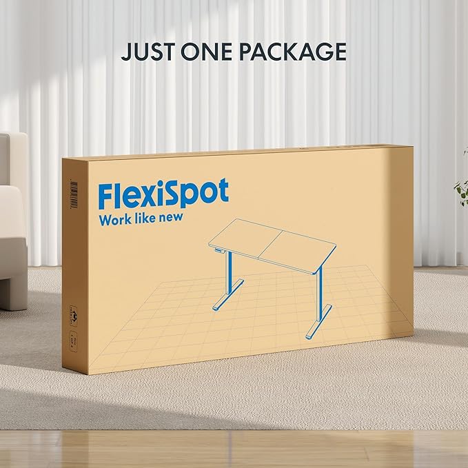 FLEXISPOT Standing Desk 63 x 24 Inch Adjustable Height Desk Home Office Computer Workstation Sit Stand Desk, White Top + White Frame-DeskLoop Office