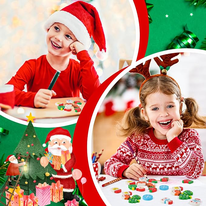 FOIMAS 192pcs Christmas Erasers - Image 6