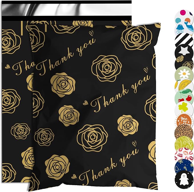 Thank You Poly Mailer 10x13 Inch 25 Pcs, Waterproof and Tear-Resistant Shipping by JOWLROEL