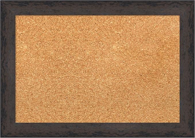 Amanti Art Natural Cork Board for Wall, 15x21 Vision Board with Black Wood Frame, Small Corkboard Office Decor for Home Organization, Modern Corkboard Pinboard to Display Items for Home Organization-DeskLoop Office
