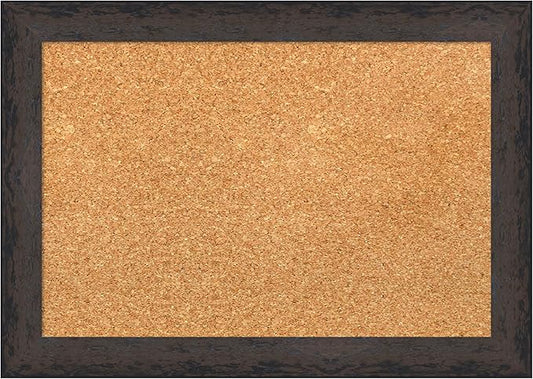 Amanti Art Natural Cork Board for Wall, 15x21 Vision Board with Black Wood Frame, Small Corkboard Office Decor for Home Organization, Modern Corkboard Pinboard to Display Items for Home Organization-DeskLoop Office