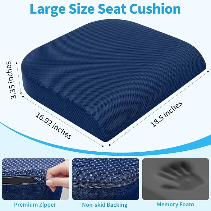 TranquilRelax XLarge Seat Cushion, Memory Foam Cushion - Image 3
