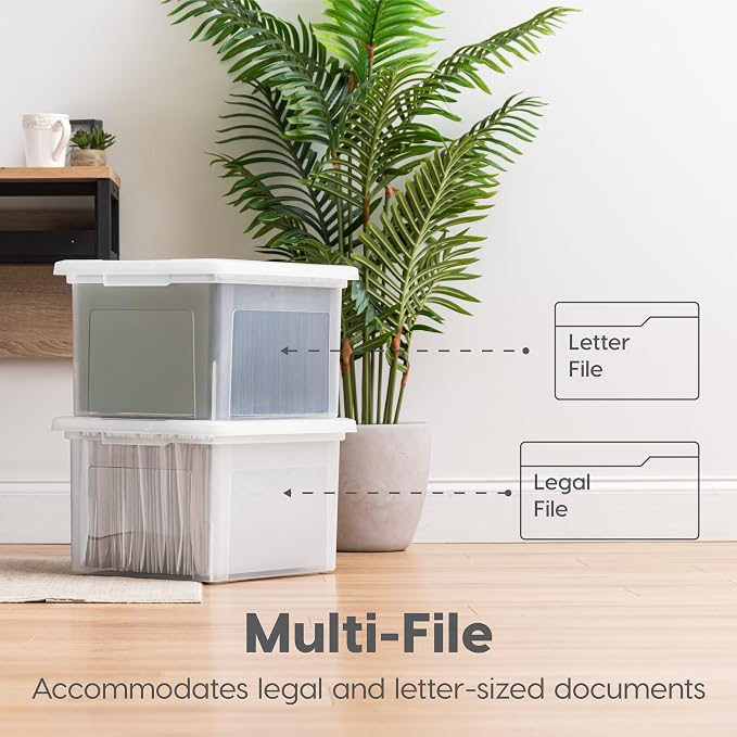 IRIS USA File Box, Plastic File Organizer - Image 2