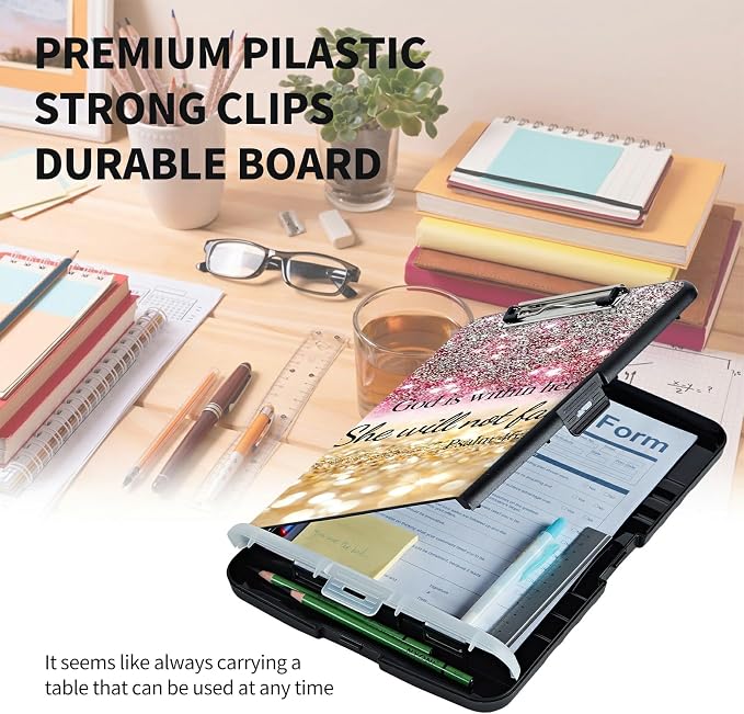 Clipboard with Storage High Capacity Plastic Nursing Clipboards with Pen Holder - Image 6