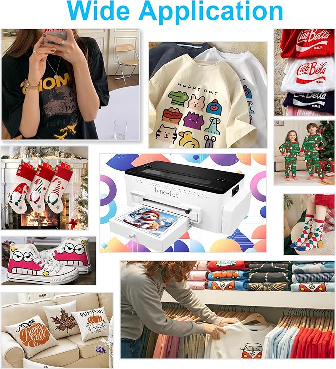 Lancelot A3 L1800 DTF Printer,T Shirt Maker Machine with Roll Feeder,DTF Laptop,White Ink Circulation,Fabric Transfer Printing Machine for Small Business(Printer+Software+Computer+Consumables)-DeskLoop Office