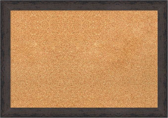 Amanti Art Natural Cork Board for Wall, 19x27 Vision Board with Black Wood Frame, Medium Corkboard Office Decor for Home Organization, Modern Contemporary Corkboard Pinboard to display items for home-DeskLoop Office