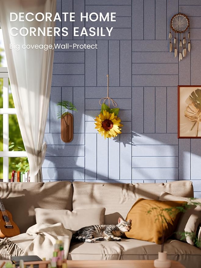 Bumusty Large Cork Board Alternative-48 x 36" Felt Bulletin Board Tiles - Image 4