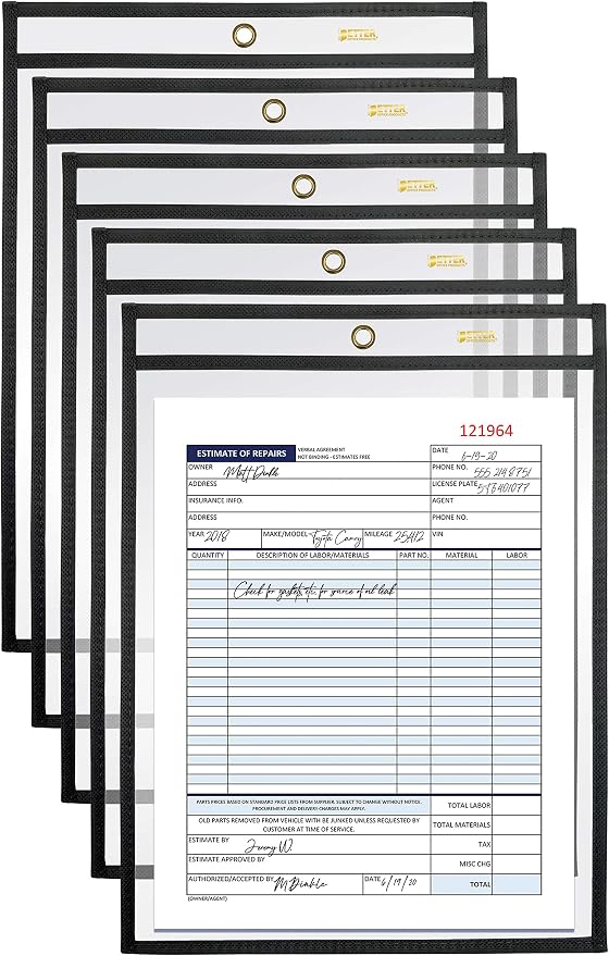 Better Office Products Shop Ticket Holders, 9 x 12 Inches, Both Sides Clear by BetterOfficeProducts