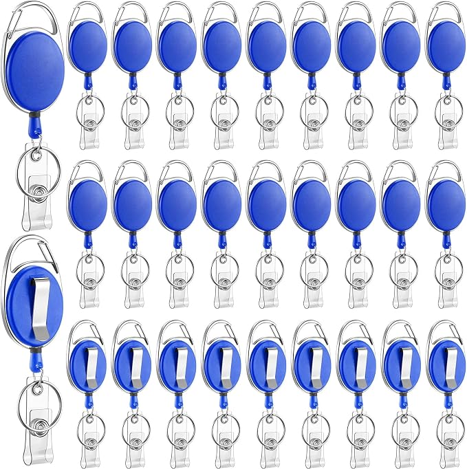 Laumoi 150 Pcs Retractable ID Badge Holder Name ID Badge Reel Clips Keychain by Unknown