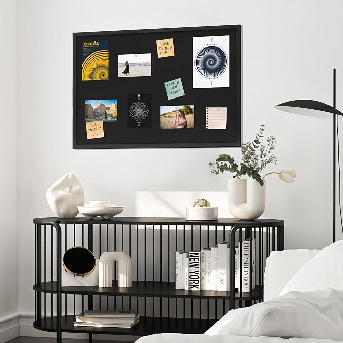 DAHAPYBOO Cork Board with Linen Black, Bulletin Board 36"x24" | Corkboards - Image 6