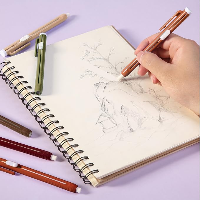 Mr. Pen- Retractable Mechanical Eraser Pens, 6 Pack, Earthy Colors | Latex-Free - Image 6