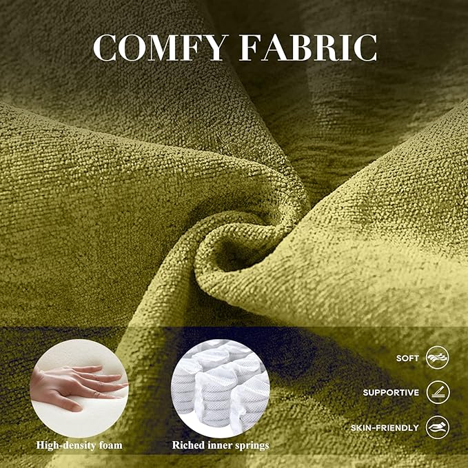 COLAMY Swivel Accent Chair, Living Room Chair Upholstered 360° Swivel Chair Modern Reading Armchair for Bedroom/Office/Nursery, Green-DeskLoop Office