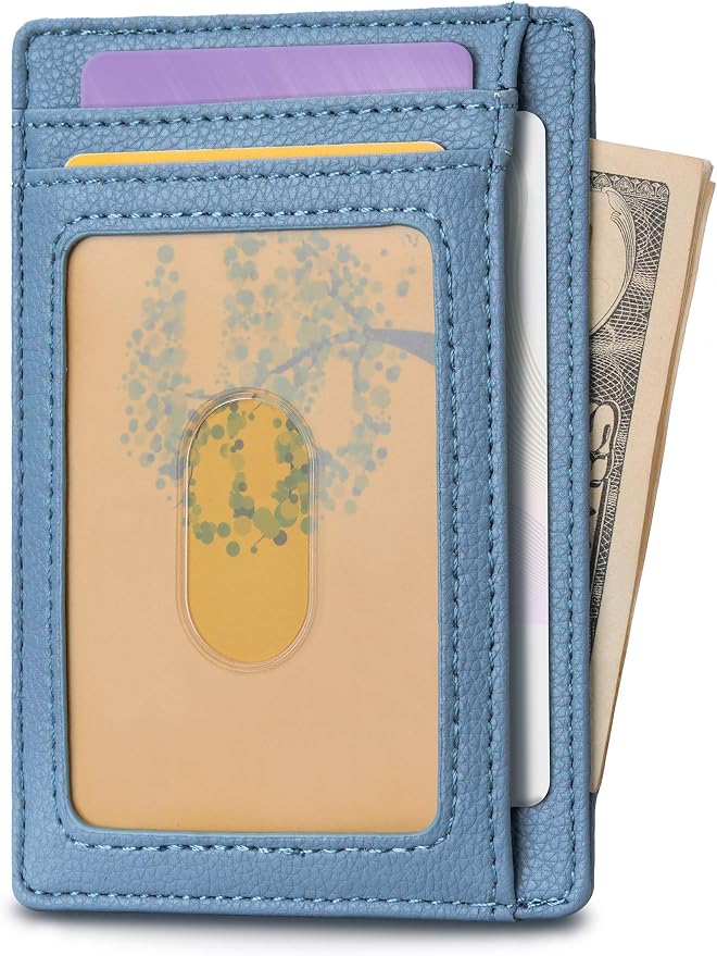 Buffway Slim Minimalist Front Pocket RFID Blocking Leather Wallets - Image 2