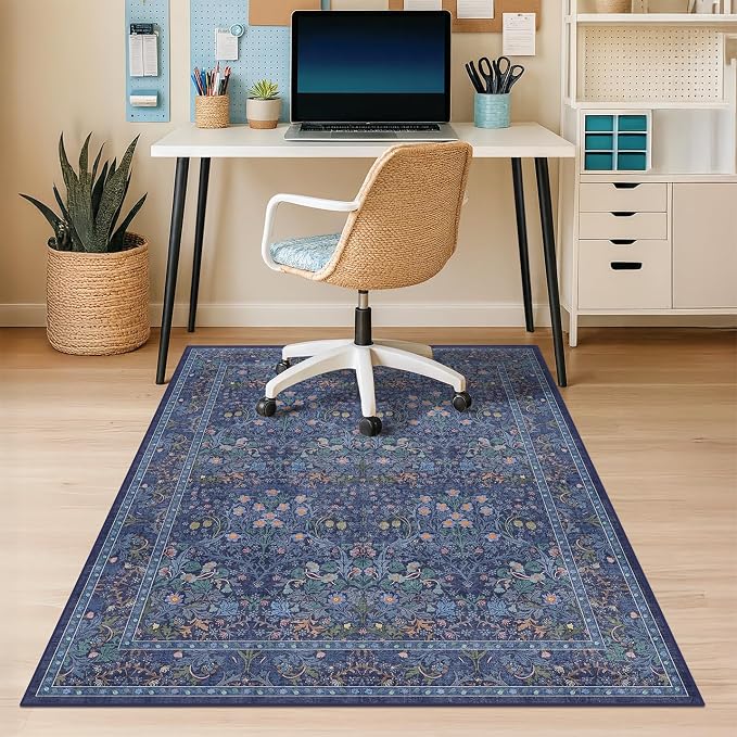 JTJ Office Chair Mat for Hardwood Floors 36" x 48", Boho Under Desk Rug - Image 8