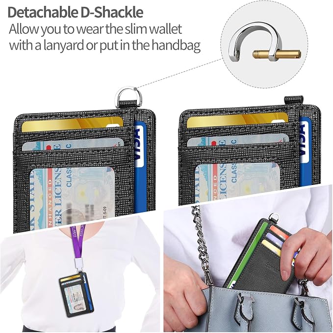 Slim Minimalist Front Pocket Wallet, RFID Blocking Credit Card Holder Wallet - Image 3