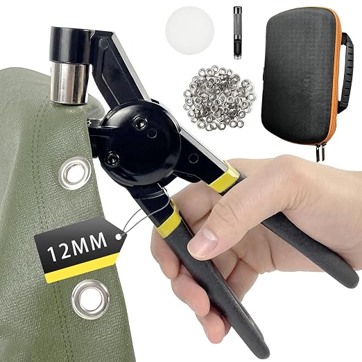 HAPDEN Grommet Tool Kit with Bag, 1/2 inch Handheld Eyelet Kit Manual Grommet by HAPDEN