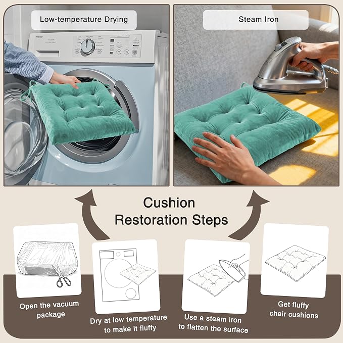 OVOV 6 Pack Chair Cushions for Dining Chairs Soft Seat Cushions for Kitchen - Image 7