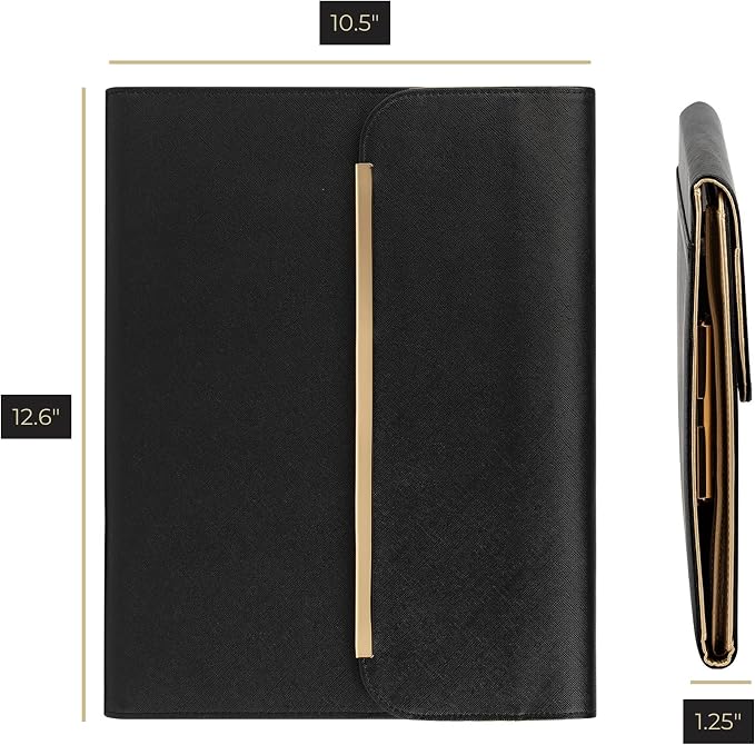 BLU MONACO | Black Vegan Leather Portfolio Binder - Image 7