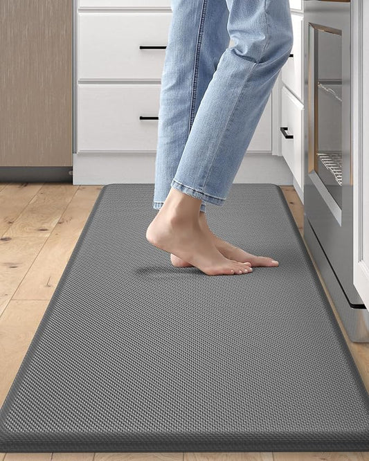DEXI Kitchen Mat Cushioned Anti Fatigue, Non Slip Waterproof Comfort Standing Floor Rug for Kitchen, Office, Sink, Laundry, 48x20, Grey-DeskLoop Office