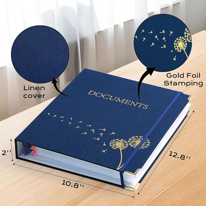 XKDOUS Document Organizer Linen Folio Folders - Image 4