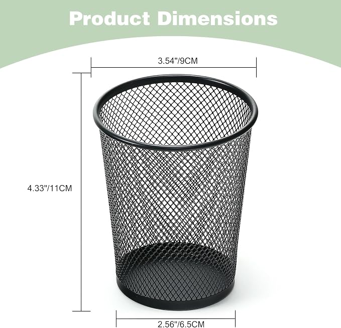 12 Packs Pen Holders, Mesh Pen Cup, Metal Pencil Holders - Image 2