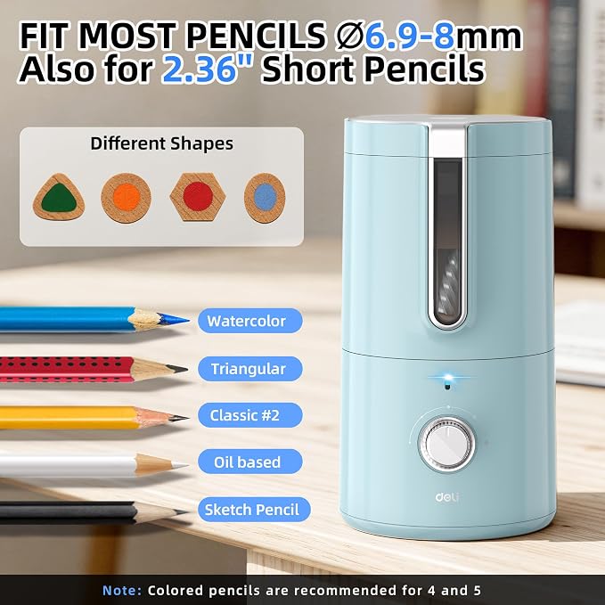 deli Electric Pencil Sharpener, Fully Automatic Pencil Sharpener - Image 3