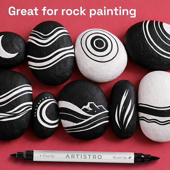 ARTISTRO 24 Black Acrylic Paint Markers - Image 7