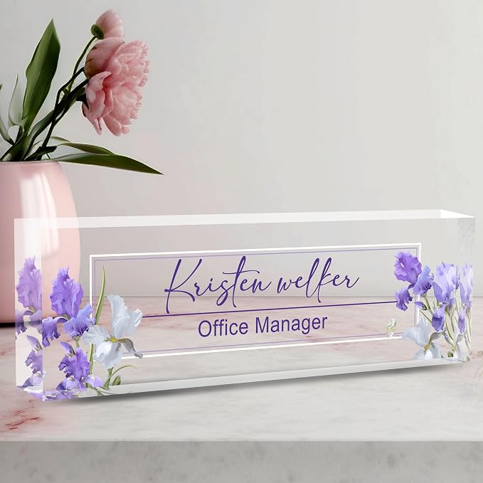 Name Plate for Desk Desk Name Plate Personalized, Office Desk Decor for Women & by AeekdookWoodenPuzzles