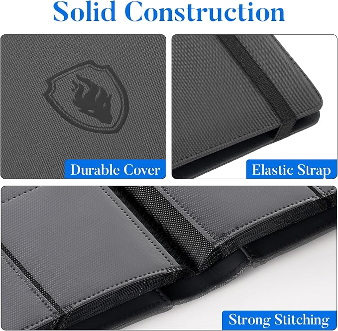 Premium 9 Pocket Card Binder for 360 Cards, Fabmaker PU Cover Trading Card - Image 2