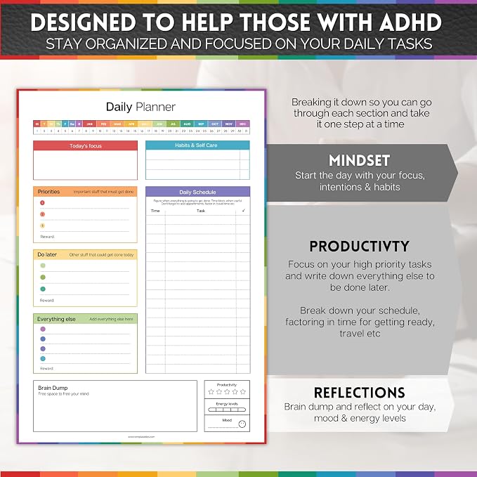 ADHD Daily Planner Notepad for Neurodivergent Adults - Image 4