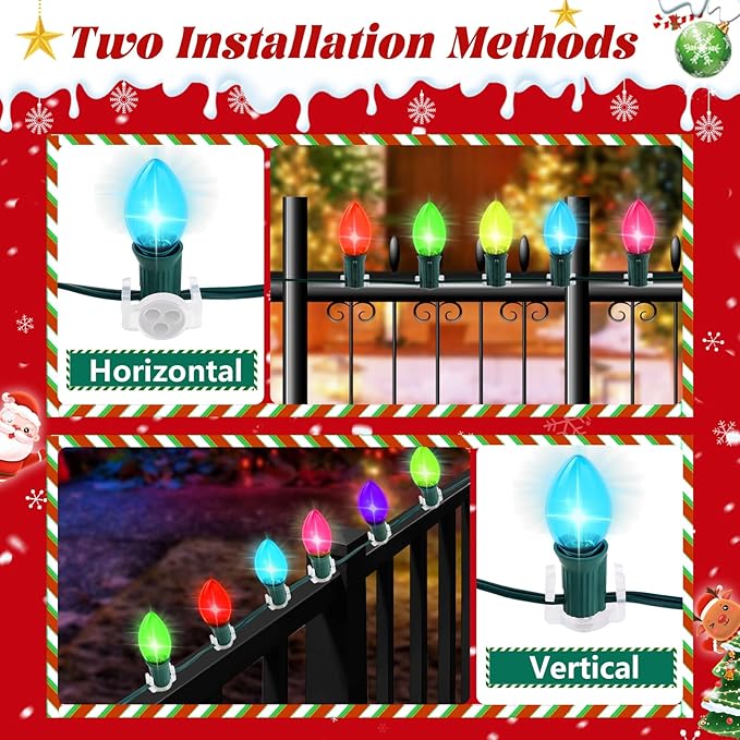 UQM 100 Pack C9 Magnetic Christmas Light Clips, Extra Strong Magnetic Clips - Image 6