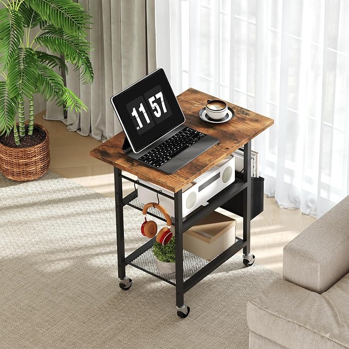 MAHANCRIS 3-Tier Printer Stand, Rolling Printer Table on Wheels, Industrial - Image 7