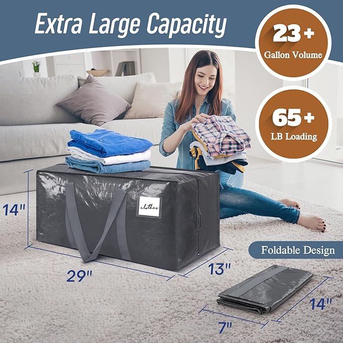 6 Pack Extra Heavy Duty Large Moving Bags - Image 3