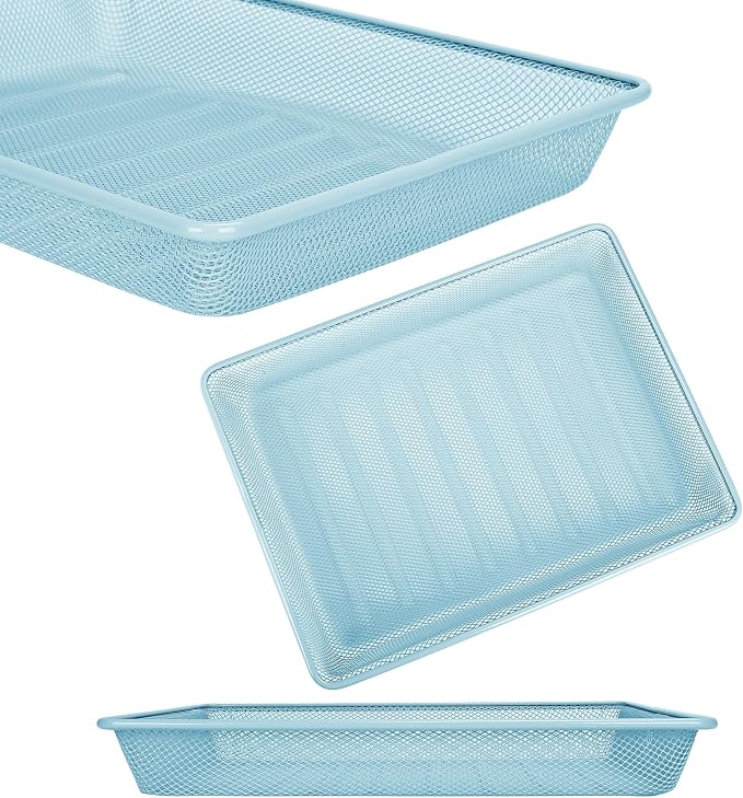 Office Metal Mesh Basket for Desk, Single Paper Tray Organizer, Turn in Trays - Image 6