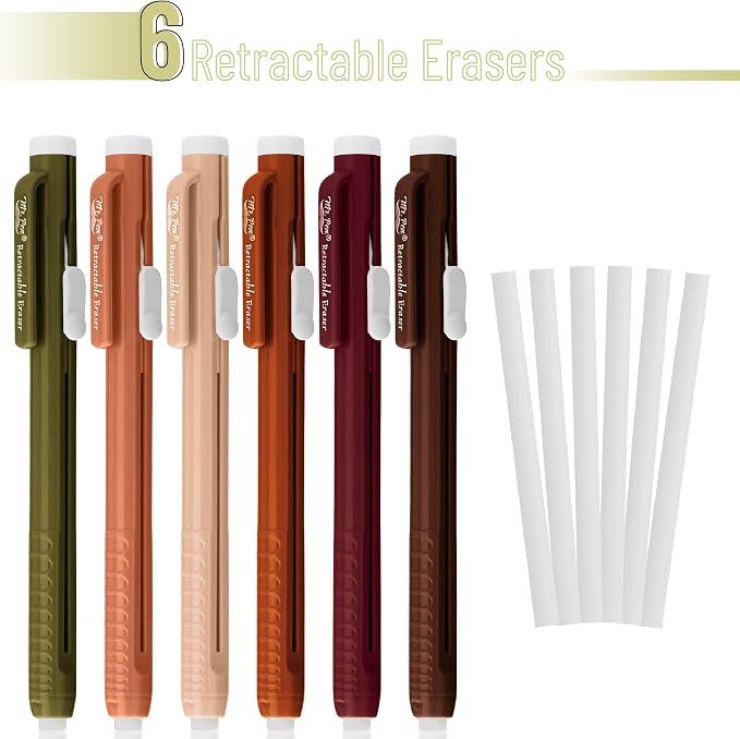 Mr. Pen- Retractable Mechanical Eraser Pens, 6 Pack, Earthy Colors | Latex-Free - Image 2