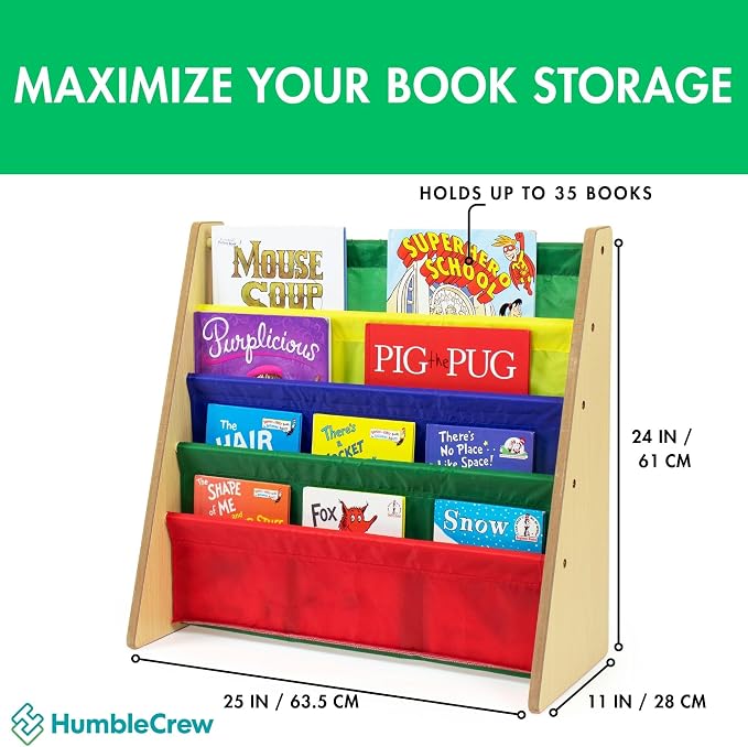 Humble Crew Kids Bookshelf, 4-Tier Front-Facing Book Display Organizer - Image 2