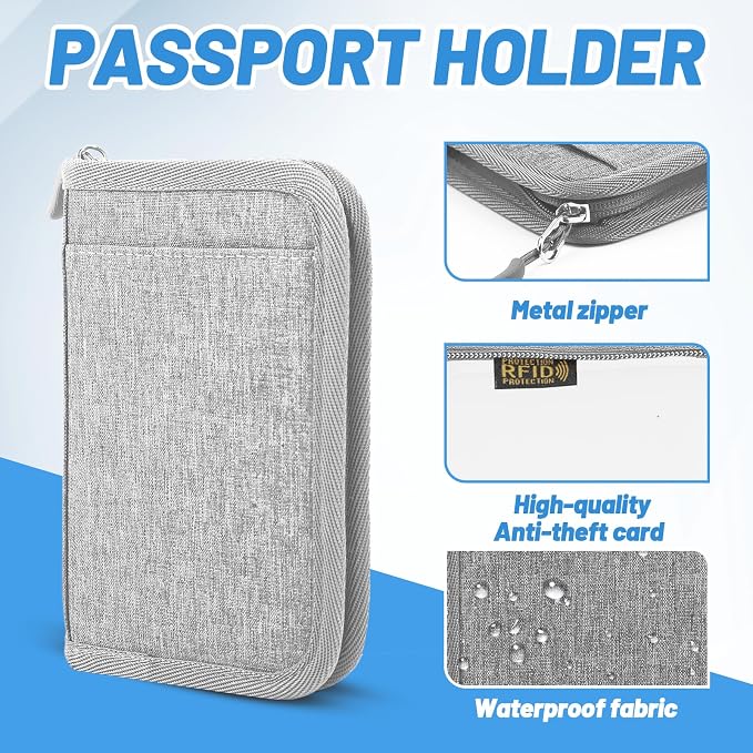 Passport Holder for Travel Essentials, RFID Blocking Protector Passport Wallets - Image 3
