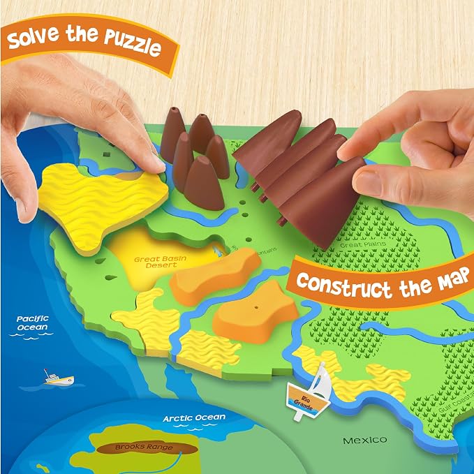 Imagimake Mapology Physical Features USA Puzzle | Mountains, National Parks - Image 3
