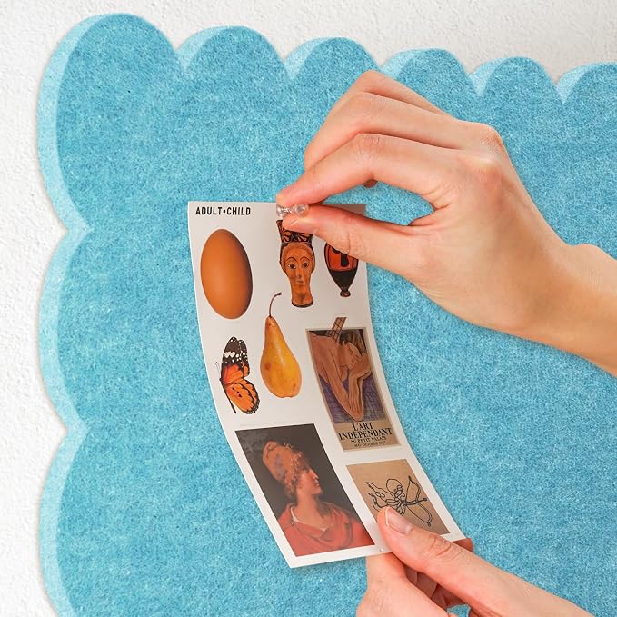 Lightomorrow Scalloped Bulletin Board, 36 x 24 Inches Felt Pin Board - Image 4
