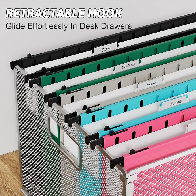 Plastic Extra Capacity Legal Size Hanging File Folders, 12 Pack Reinforced - Image 6
