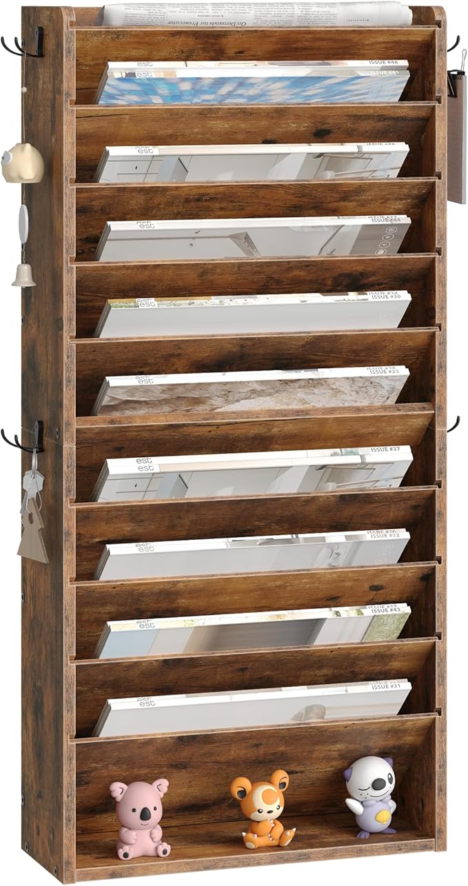 CHOEZON Wall File Organizer, 10-Tier Hanging Mail Organizer, Wall Mount File by Choezon