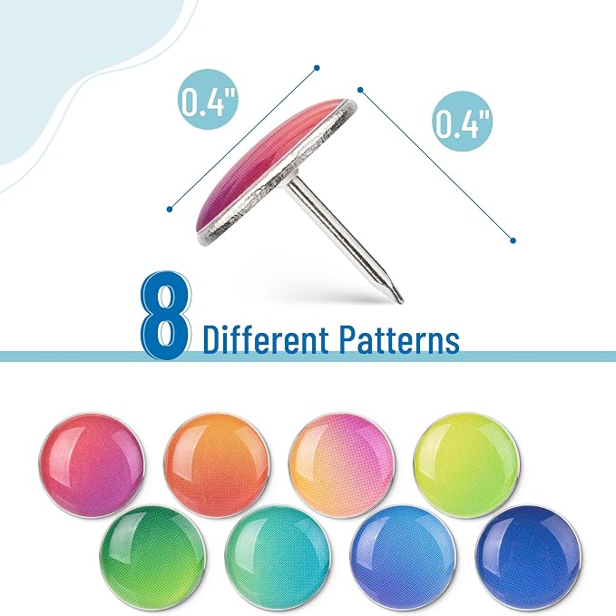 Mr. Pen- Flat Thumb Tacks, 80 Pack, Colorful | Flat Push Pins - Image 3