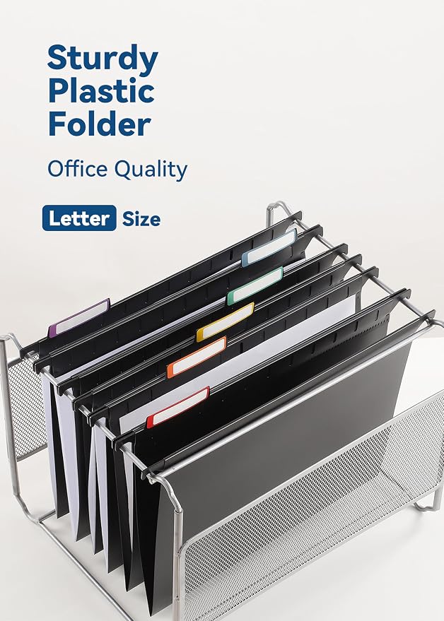 SortRax Plastic Hanging File Folders, Sturdy & Tear-Resistant, Letter Size - Image 2