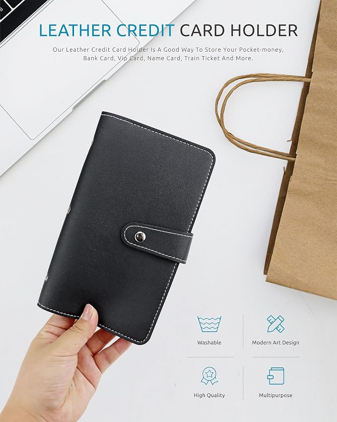 Credit Card Holder, Leather Business Card Organizer - Image 7