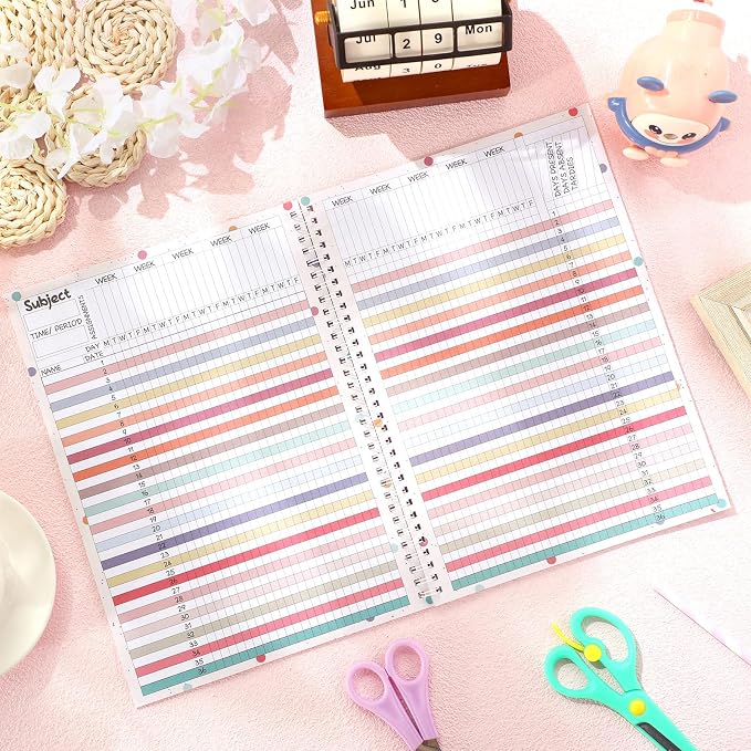Fuyoooo Teacher Record Book 2026-2027 Spiral Bound Pencil Grade Book - Image 5