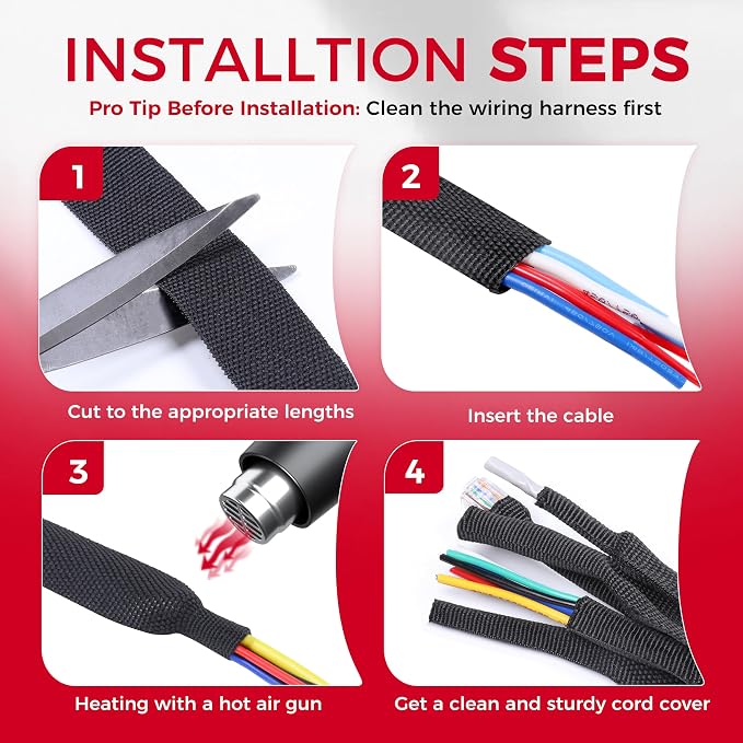 2 in 1 Heat Shrink Braided Sleeving Fabric Tubing-Ideal fit Irregular Shape - Image 9